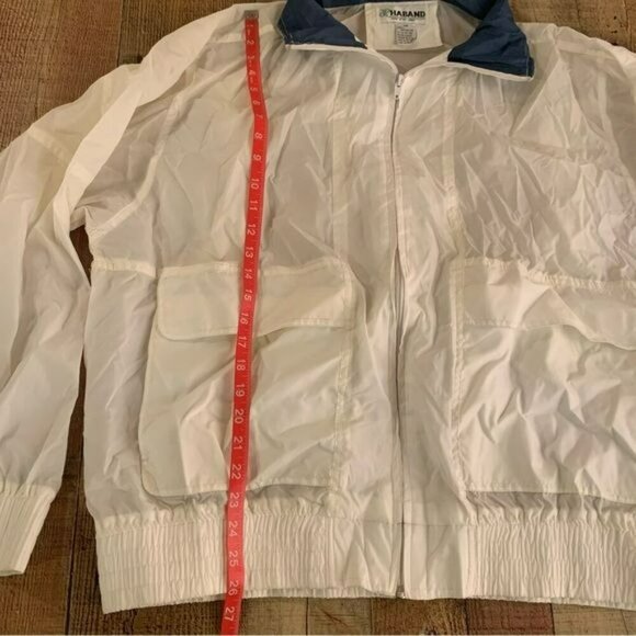 Haband Vintage white and blue full zip windbreaker XXL - Picture 5 of 5